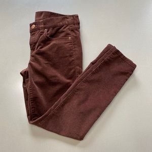 J Crew Brown Corduroy Skinny Pant (Size 27)